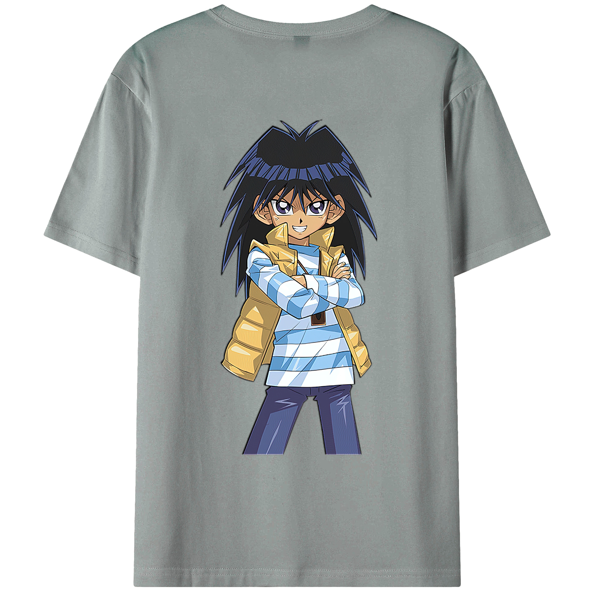 （画像用） 遊☆戯☆王 Yu-Gi-Oh! 綿100％ メンズ半袖Tシャツ（バックプリント） 通気性